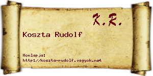 Koszta Rudolf névjegykártya